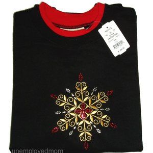 Black Gold Christmas Sweatshirt Holiday Women's